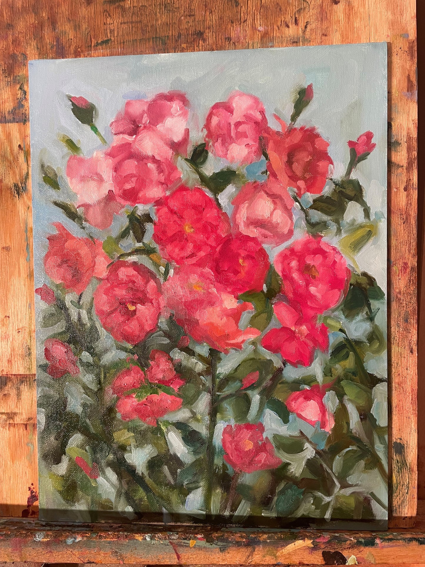 12 X 16 Rose Garden Oil Painting