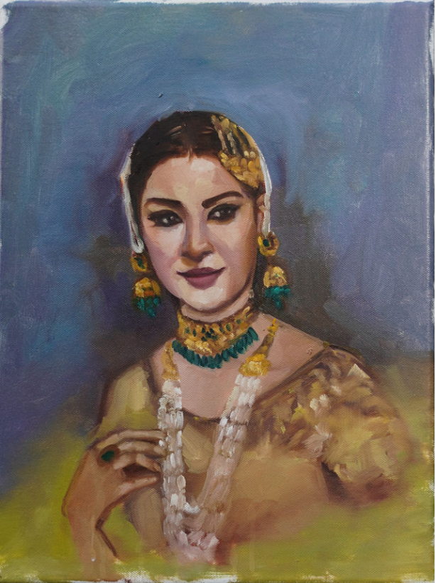 11X14 Portrait of Indian Jewelry (oil on canvas)
