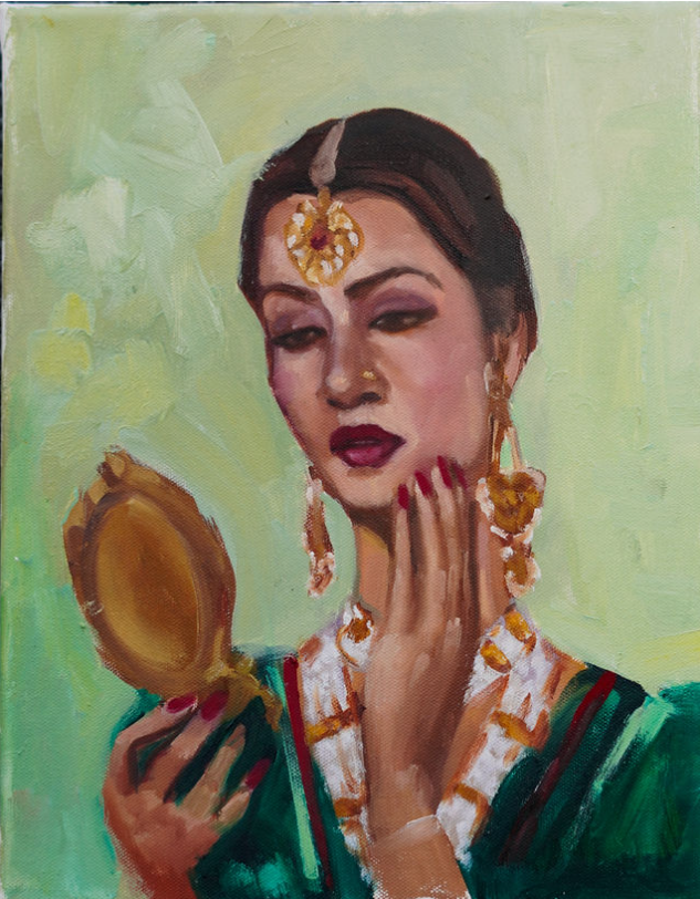 11X14 Oil on Canvas Portrait of Rekha