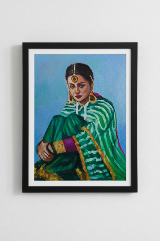 Umrao Jaan Rekha (12X16) Oil on canvas board