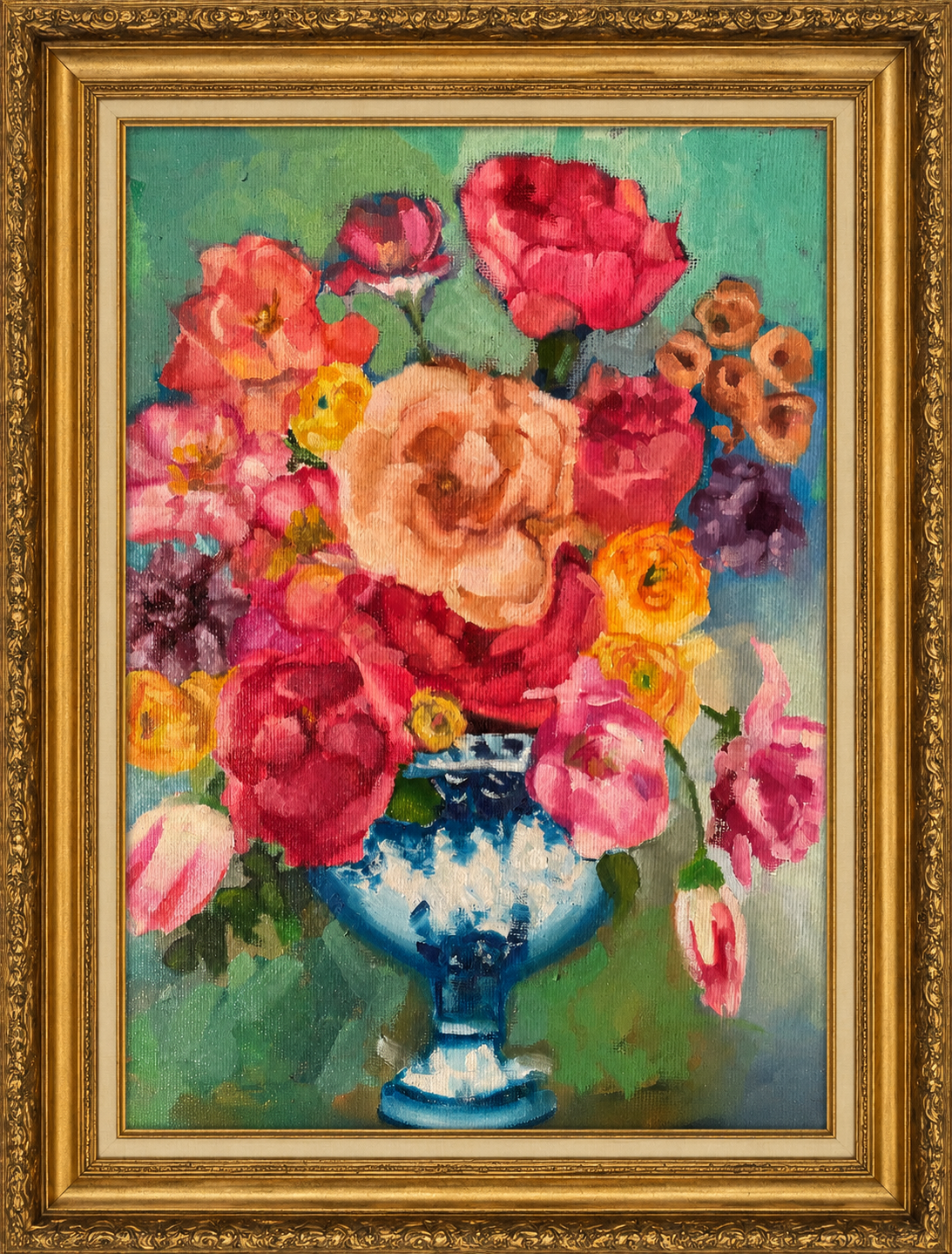 12x16 Color Burst Still Life- Oil painting  # realism