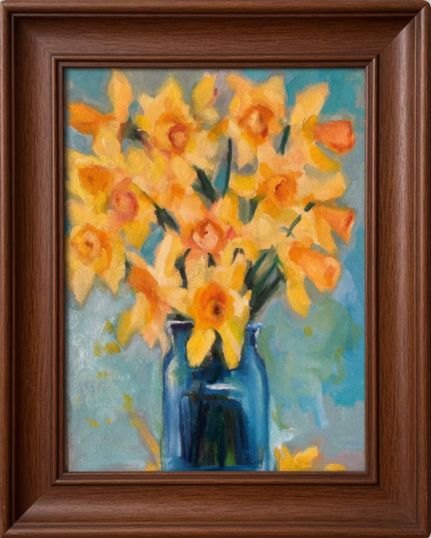 11X14 Yellow Daffodils Oil on Canvas