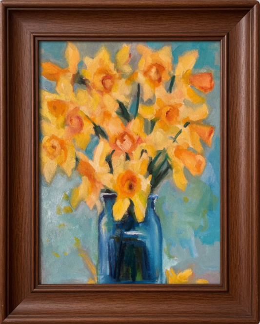 11X14 Yellow Daffodils Oil on Canvas