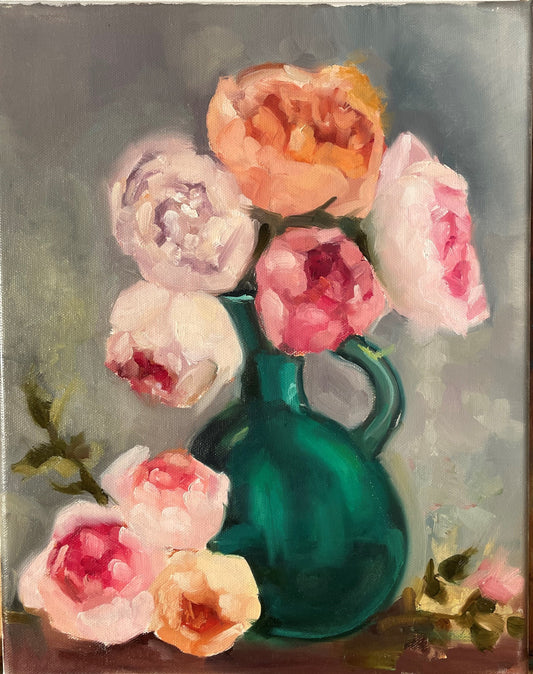 11X14 Roses -Oil on Canvas