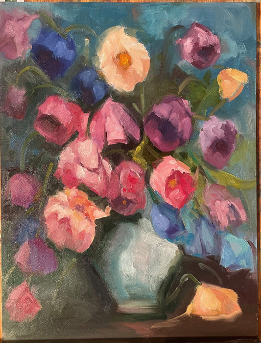 12X16 ColorFul Tulips Still Life