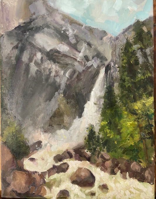 12x16 on Linen- Yosemite Lower Falls